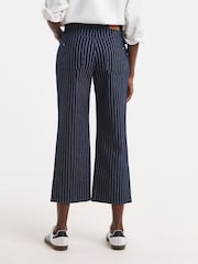 JD Williams Blue Stripe Straight Crop Leg Jeans - Image 2 of 4