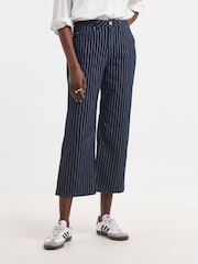 JD Williams Blue Stripe Straight Crop Leg Jeans - Image 3 of 4