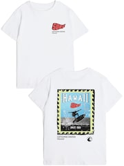 Rags & Rascals White Surf Catching Waves Graphic T-Shirt - Image 1 of 4