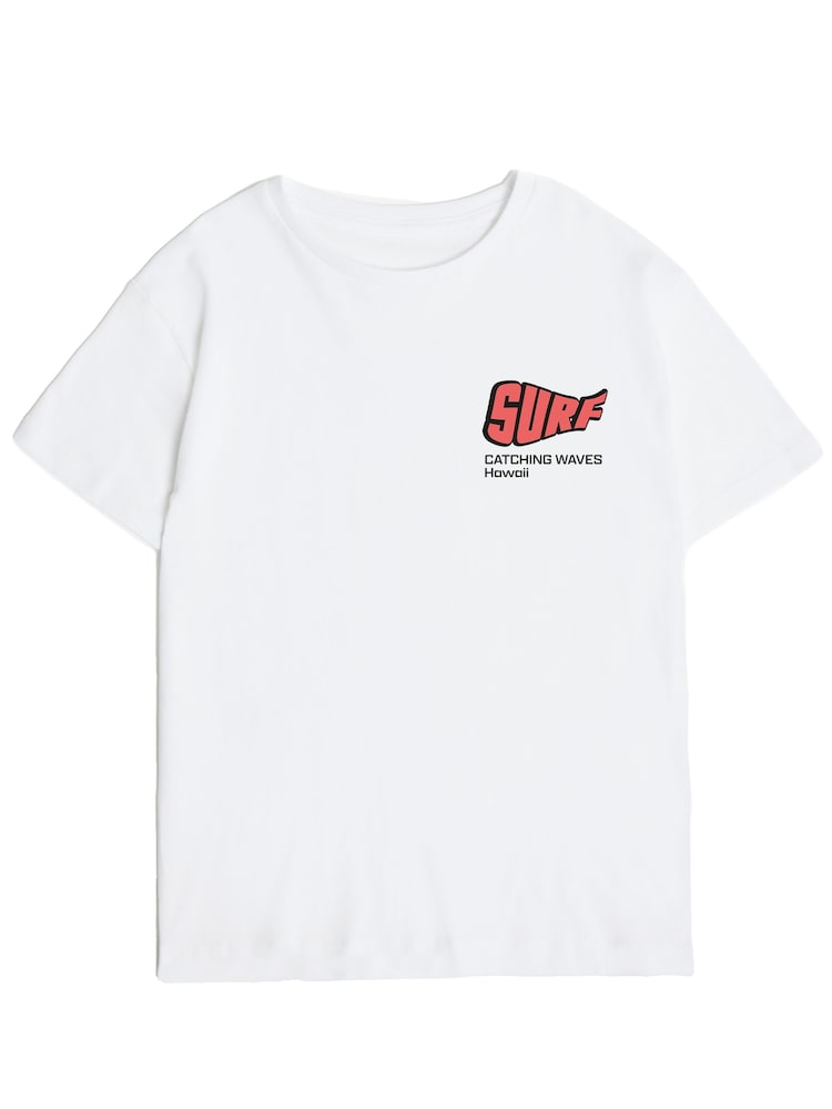 Rags & Rascals White Surf Catching Waves Graphic T-Shirt - Image 2 of 4 Rags & Rascals White Surf Catching Waves Graphic T-Shirt - Image 2 of 4