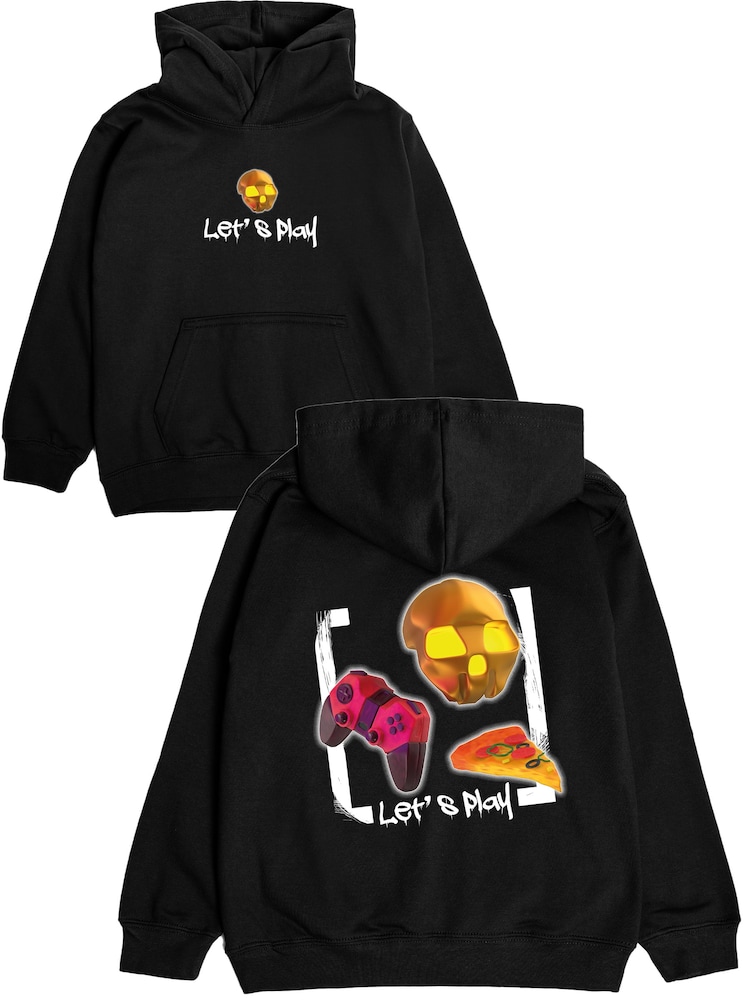 Rags & Rascals Black Let's Play Hoodie - Image 1 of 4 Rags & Rascals Black Let's Play Hoodie - Image 1 of 4