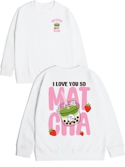 Rags & Rascals White Matcha Club Graphic Sweatshirt - Image 1 of 4