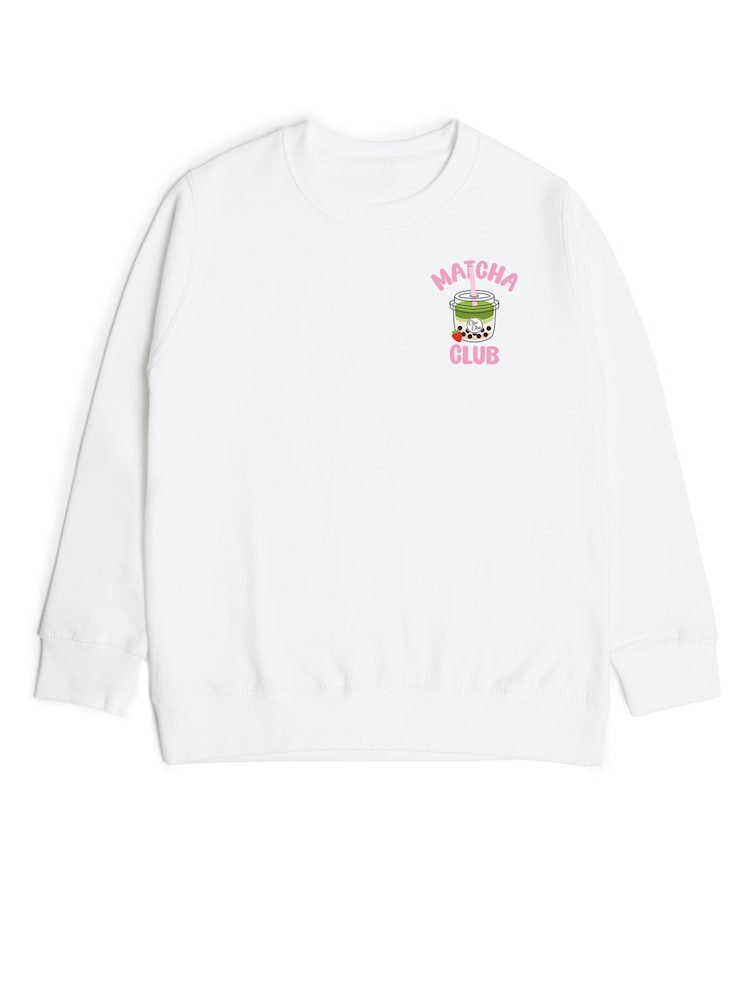 Rags & Rascals White Matcha Club Graphic Sweatshirt - Image 2 of 4 Rags & Rascals White Matcha Club Graphic Sweatshirt - Image 2 of 4