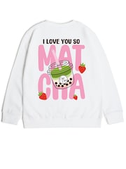 Rags & Rascals White Matcha Club Graphic Sweatshirt - Image 3 of 4
