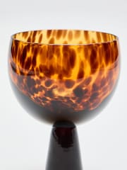 Oliver Bonas Set of 2 Brown Yara Tortoiseshell Gin Glasses - Image 4 of 6