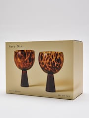 Oliver Bonas Set of 2 Brown Yara Tortoiseshell Gin Glasses - Image 6 of 6