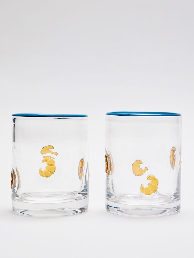 Oliver Bonas Set of 2 Glass Tumblers - Image 2 of 5 Oliver Bonas Set of 2 Glass Tumblers - Image 2 of 5