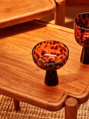 Oliver Bonas Set of 2 Brown Yara Tortoiseshell Champagne Saucers Glasses - Image 1 of 6