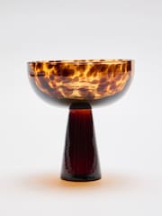 Oliver Bonas Set of 2 Brown Yara Tortoiseshell Champagne Saucers Glasses - Image 3 of 6