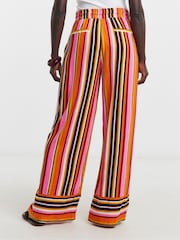 JD Williams Red Linen Mix Wide Leg Trousers - Image 2 of 4