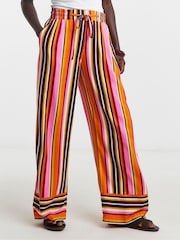 JD Williams Red Linen Mix Wide Leg Trousers - Image 3 of 4