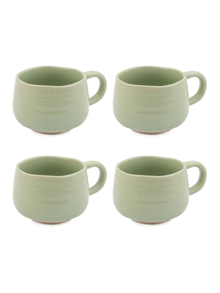 Jamie Oliver Set of 4 Green Big Love Cosy Cuppa Mugs - Image 1 of 5 Jamie Oliver Set of 4 Green Big Love Cosy Cuppa Mugs - Image 1 of 5