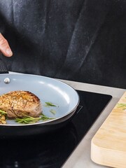 Masterclass Set of 2 Black Ceramic Non-Stick Eco Frying Pans - Image 2 of 3
