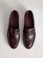 بني داكن - حذاء كلاسيكي سهل اللبس بقطعة جلد عريضة Southgate من Russell & Bromley - Image 8 of 12