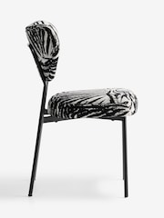Rockett St George Set of 2 Zebra Woven Black  Cream Perfect Dining Chairs - Image 3 of 4