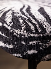 Rockett St George Set of 2 Zebra Woven Black  Cream Perfect Dining Chairs - Image 5 of 9