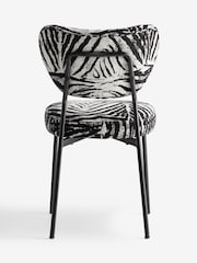 Rockett St George Set of 2 Zebra Woven Black  Cream Perfect Dining Chairs - Image 9 of 9