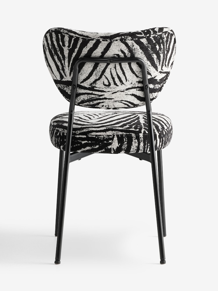 Rockett St George Set of 2 Zebra Woven Black Cream Perfect Dining Chairs - Image 9 of 9 Rockett St George Set of 2 Zebra Woven Black Cream Perfect Dining Chairs - Image 9 of 9