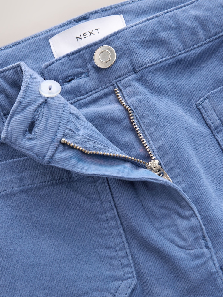 Blue Corduroy Patch Pocket Bootcut Trousers - Image 3 of 3