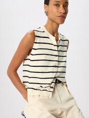 Whistles White Stripe Boucle Textured Tank - Image 1 of 1
