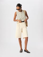 Whistles White Stripe Boucle Textured Tank - Image 2 of 4
