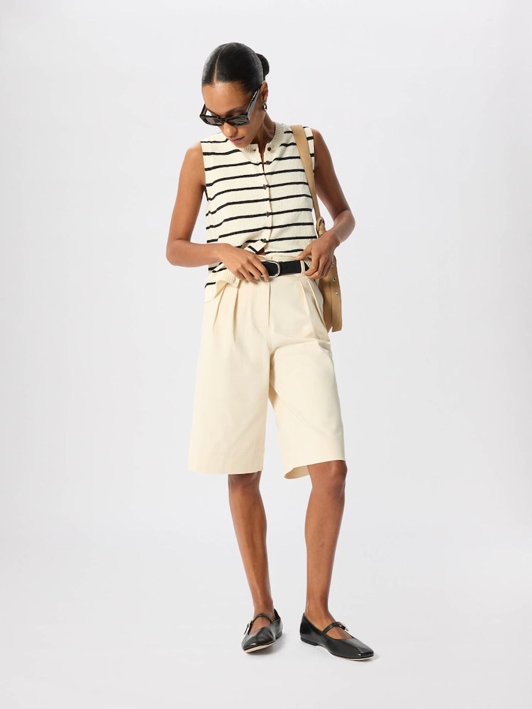 Whistles White Stripe Boucle Textured Tank - Image 2 of 4