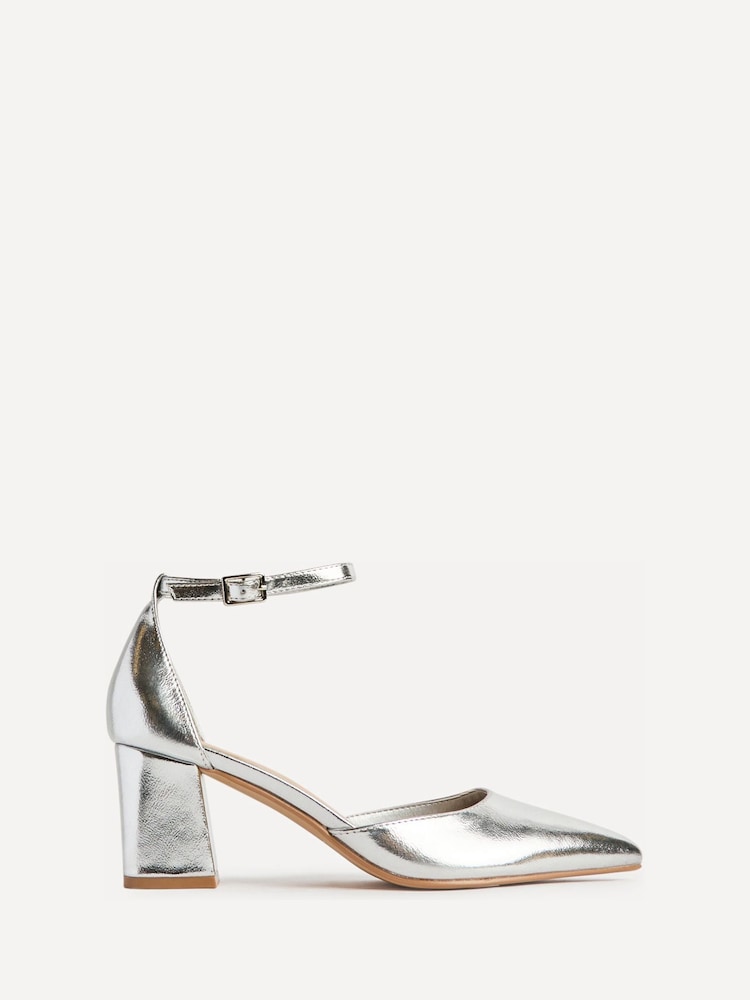 Linzi Silver Manifest Closed Back Court Heel Shoes - Image 2 of 5