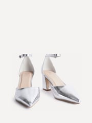 Linzi Silver Manifest Closed Back Court Heel Shoes - Image 3 of 5
