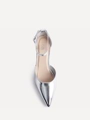 Linzi Silver Manifest Closed Back Court Heel Shoes - Image 4 of 5