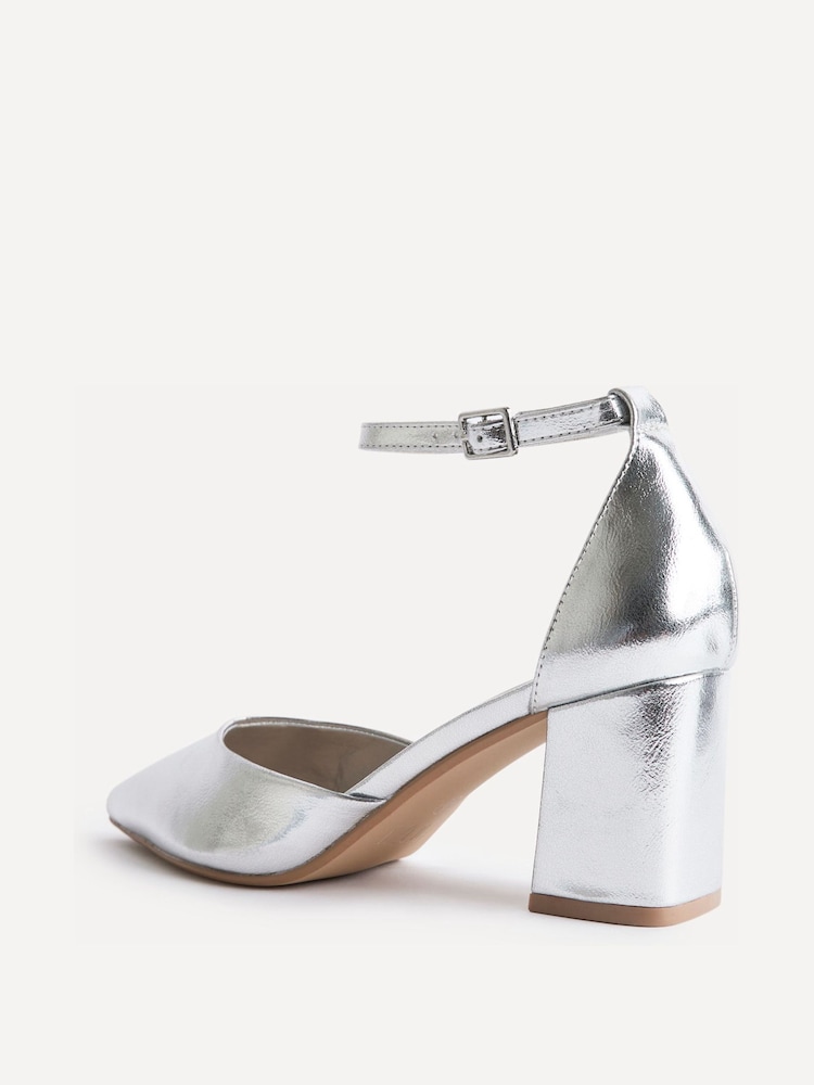 Linzi Silver Manifest Closed Back Court Heel Shoes - Image 5 of 5
