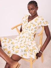 Mint Velvet Yellow Print Mini Dress - Image 2 of 7