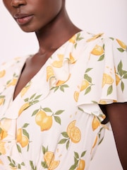 Mint Velvet Yellow Print Mini Dress - Image 4 of 7
