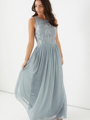 Angeleye Grey Embellished Maxi Dress - Image 1 of 4