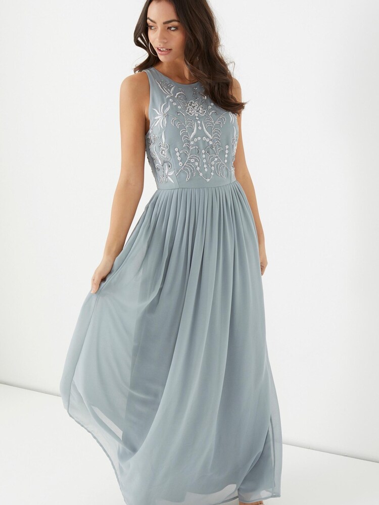 Angeleye Grey Embellished Maxi Dress - Image 1 of 4