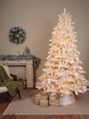 Everlands White 7ft Cosy Flocked Pre-Lit Christmas Tree - Image 3 of 8