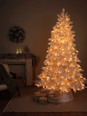 Everlands White 7ft Cosy Flocked Pre-Lit Christmas Tree - Image 4 of 8