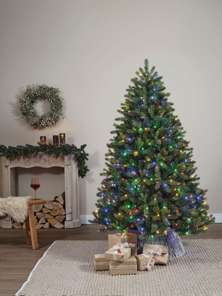 Everlands Green Warm White Multi 7ft Freiburg Pre Lit Colour-Switch Christmas Tree - Image 1 of 8 Everlands Green Warm White Multi 7ft Freiburg Pre Lit Colour-Switch Christmas Tree - Image 1 of 8