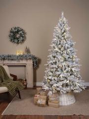 Everlands Green White Warm 7ft Bretton Snowy Pre-Lit Christmas Tree - Image 1 of 6