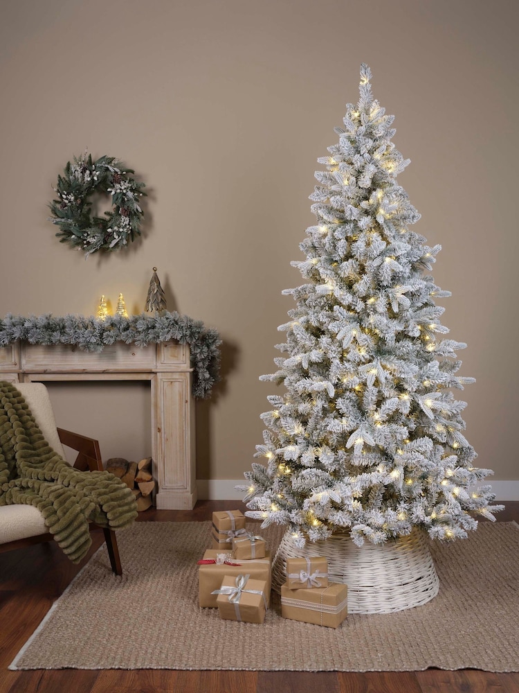 Everlands Green White Warm 7ft Bretton Snowy Pre-Lit Christmas Tree - Image 1 of 6 Everlands Green White Warm 7ft Bretton Snowy Pre-Lit Christmas Tree - Image 1 of 6