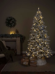Everlands Green White Warm 7ft Bretton Snowy Pre-Lit Christmas Tree - Image 2 of 6