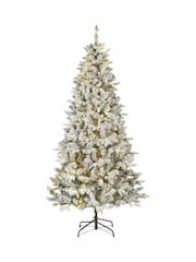 Everlands Green White Warm 7ft Bretton Snowy Pre-Lit Christmas Tree - Image 3 of 6