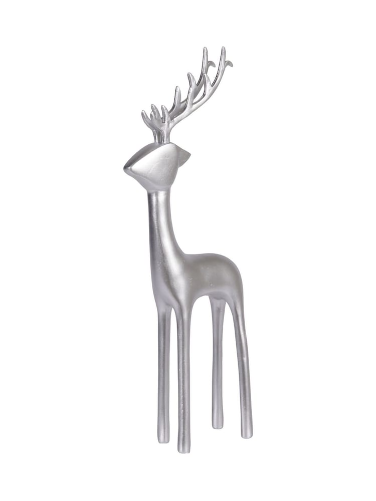 Decoris Silver Tone Tone Christmas Reindeer Decoration - Image 2 of 2