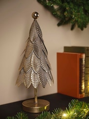 Decoris Gold Antique 35cm Metal 3D Christmas Tree Decoration - Image 1 of 2