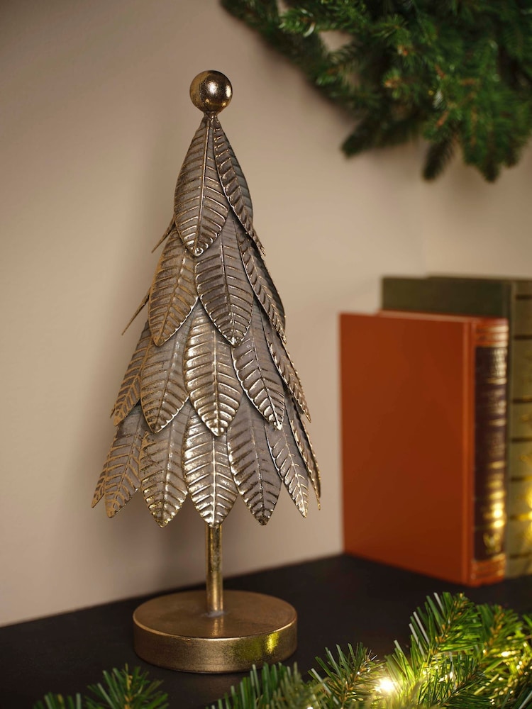 Decoris Gold Antique 35cm Metal 3D Christmas Tree Decoration - Image 1 of 2 Decoris Gold Antique 35cm Metal 3D Christmas Tree Decoration - Image 1 of 2