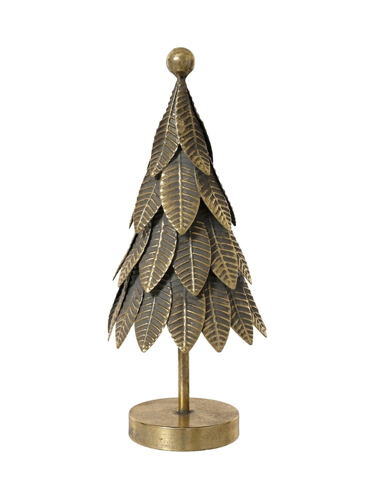 Decoris Gold Antique 35cm Metal 3D Christmas Tree Decoration - Image 2 of 2 Decoris Gold Antique 35cm Metal 3D Christmas Tree Decoration - Image 2 of 2