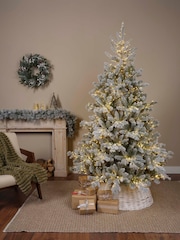Everlands Green Warm White 7ft Alba Snowy Pre-Lit Christmas Tree - Image 1 of 6