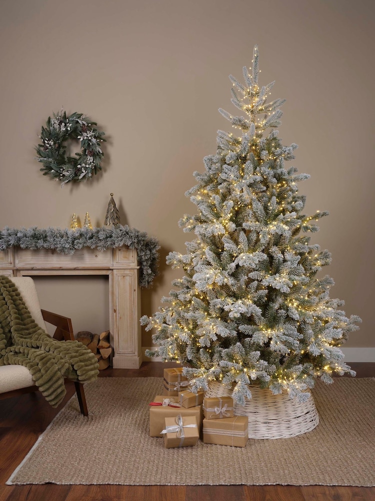 Everlands Green Warm White 7ft Alba Snowy Pre-Lit Christmas Tree - Image 1 of 6 Everlands Green Warm White 7ft Alba Snowy Pre-Lit Christmas Tree - Image 1 of 6