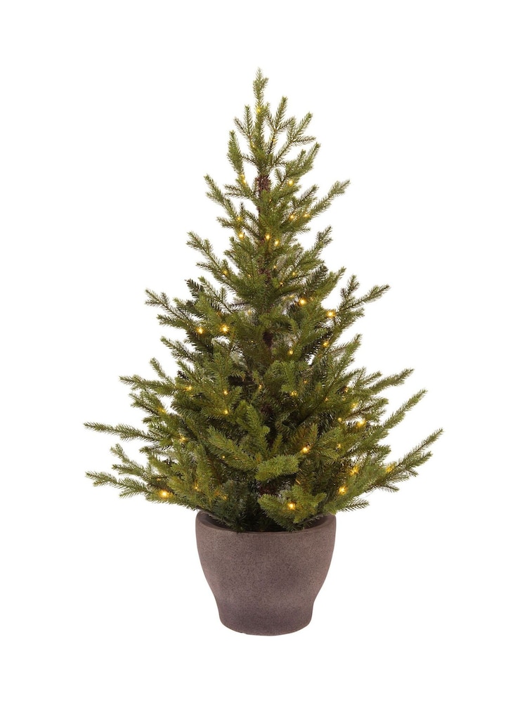 Everlands Green Warm White 3ft Potted Pre-Lit Norway Christmas Tree - Image 2 of 2 Everlands Green Warm White 3ft Potted Pre-Lit Norway Christmas Tree - Image 2 of 2