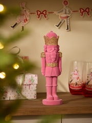 Cath Kidston Pink Flocked Christmas Nutcracker Decoration - Image 1 of 4