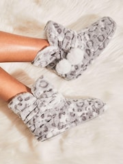 Lipsy Printed Animal Pom Bootie Slippers - Slika 2 iz 4